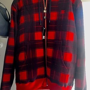 DC plaid zipper jacket